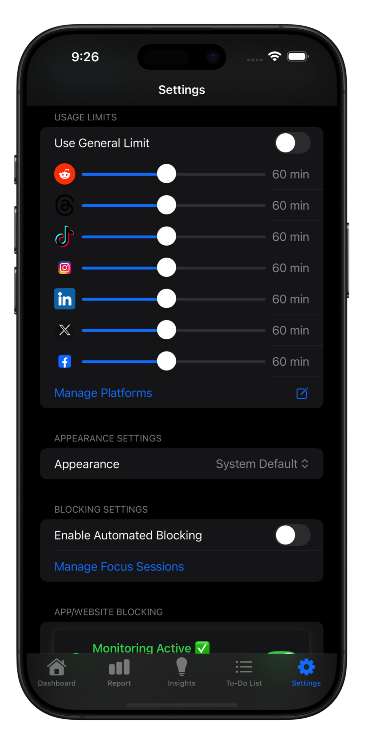 Smart Social Media Blocking in action